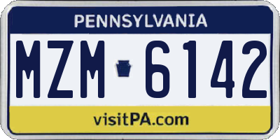 PA license plate MZM6142