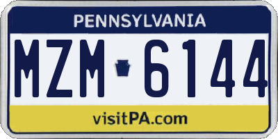 PA license plate MZM6144