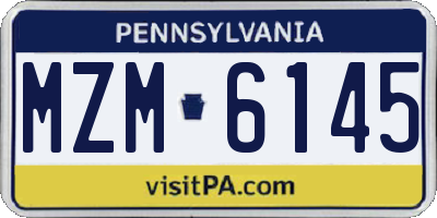 PA license plate MZM6145