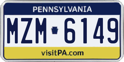 PA license plate MZM6149