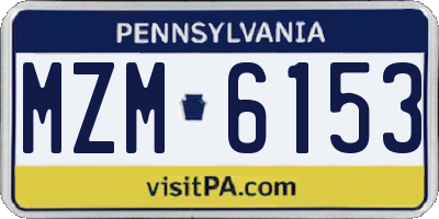 PA license plate MZM6153
