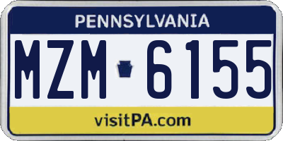 PA license plate MZM6155