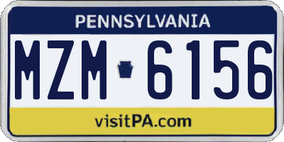 PA license plate MZM6156