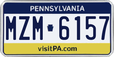 PA license plate MZM6157