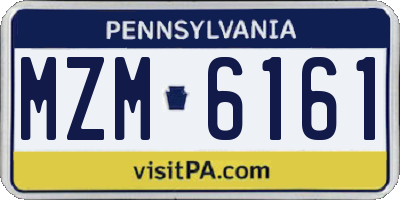 PA license plate MZM6161