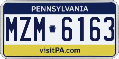 PA license plate MZM6163