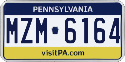 PA license plate MZM6164