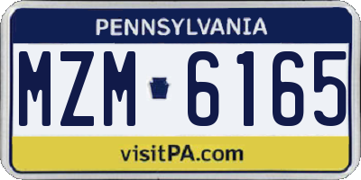 PA license plate MZM6165