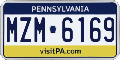 PA license plate MZM6169
