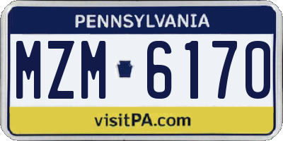 PA license plate MZM6170