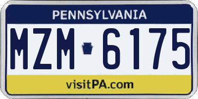 PA license plate MZM6175