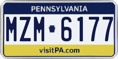 PA license plate MZM6177