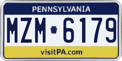 PA license plate MZM6179