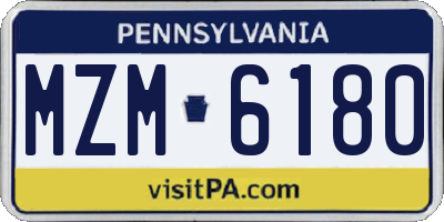 PA license plate MZM6180