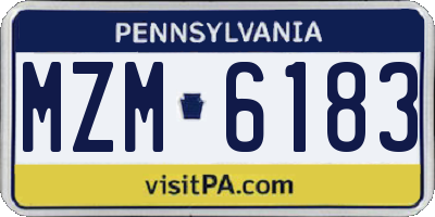 PA license plate MZM6183