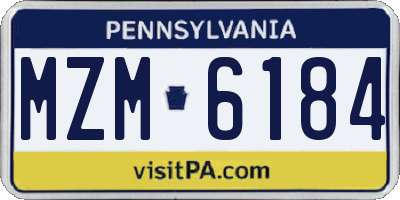 PA license plate MZM6184