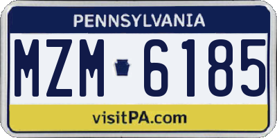 PA license plate MZM6185