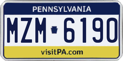 PA license plate MZM6190