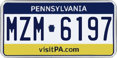 PA license plate MZM6197