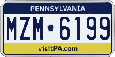 PA license plate MZM6199