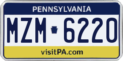 PA license plate MZM6220
