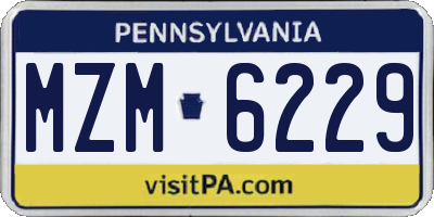 PA license plate MZM6229