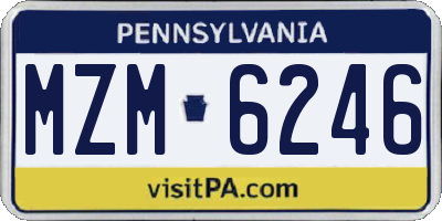 PA license plate MZM6246