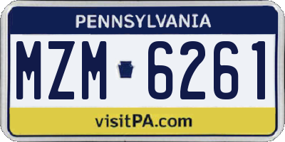 PA license plate MZM6261