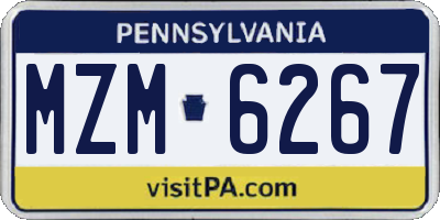 PA license plate MZM6267