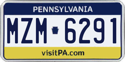 PA license plate MZM6291