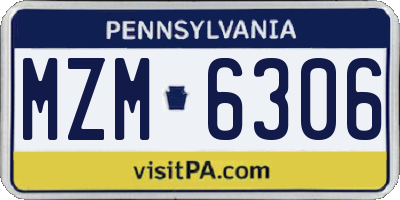PA license plate MZM6306