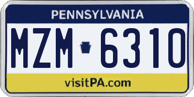 PA license plate MZM6310