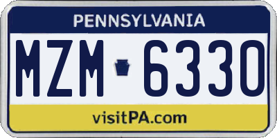 PA license plate MZM6330