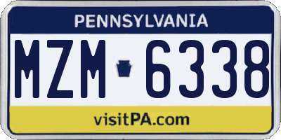 PA license plate MZM6338