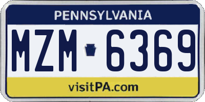 PA license plate MZM6369