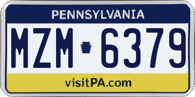 PA license plate MZM6379