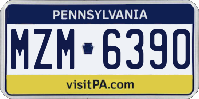 PA license plate MZM6390