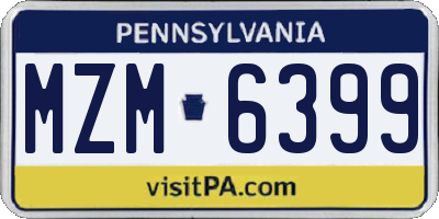 PA license plate MZM6399