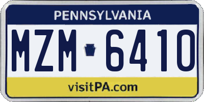 PA license plate MZM6410