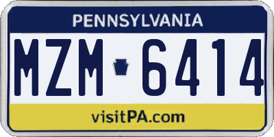 PA license plate MZM6414