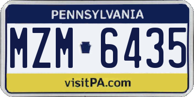 PA license plate MZM6435
