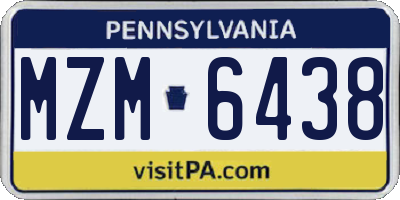 PA license plate MZM6438