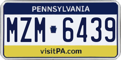PA license plate MZM6439
