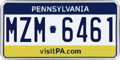 PA license plate MZM6461