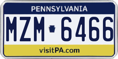 PA license plate MZM6466