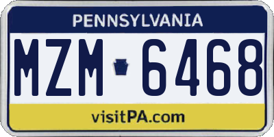 PA license plate MZM6468