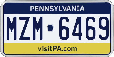 PA license plate MZM6469