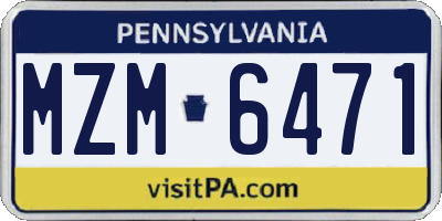 PA license plate MZM6471