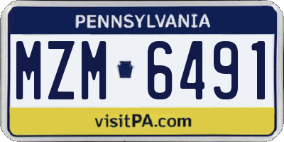 PA license plate MZM6491