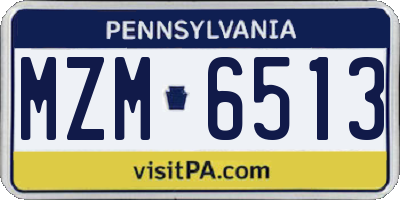 PA license plate MZM6513